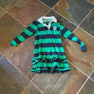 Girls Notre Dame Navy and Green Striped Dress Size 10/12